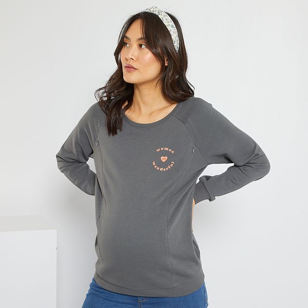 Sudadera de lactancia Premamá - GRIS - Kiabi - 15,00€
