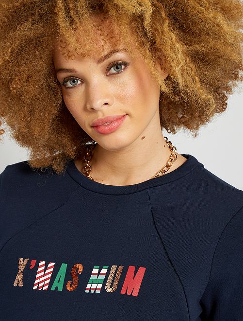 Sudadera de lactancia Navidad - AZUL - Kiabi - 15.00€