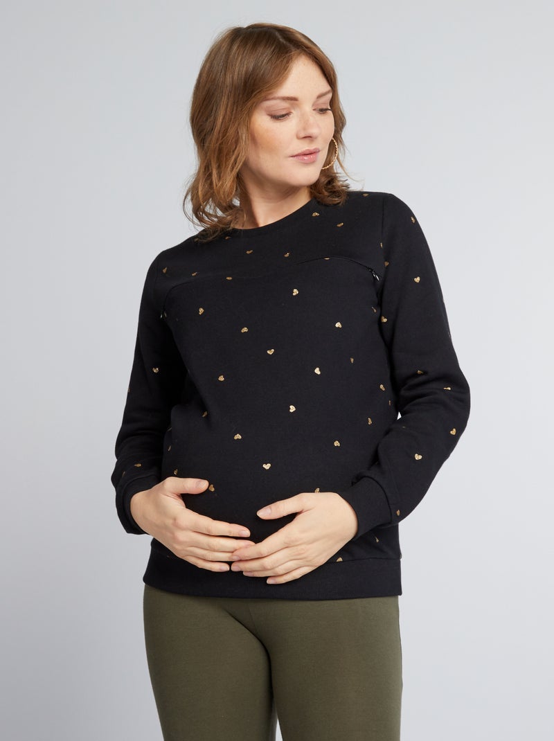 Sudadera de lactancia NEGRO - Kiabi