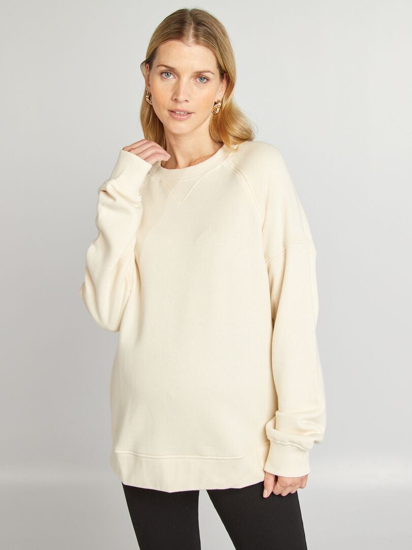 Sudadera de lactancia oversize BLANCO - Kiabi