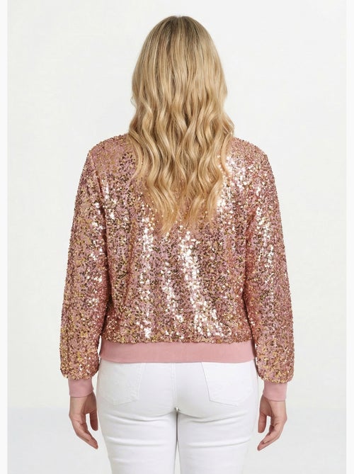Sudadera de lentejuelas brillantes con cuello redondo - Afibel - Kiabi