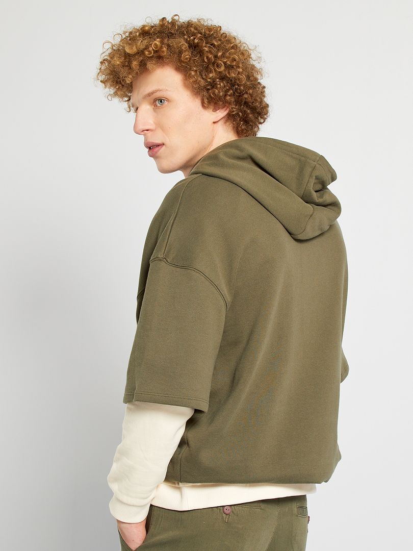 Playera Oversize Mujer Sudadera De Manga Corta Con Capucha Hombre