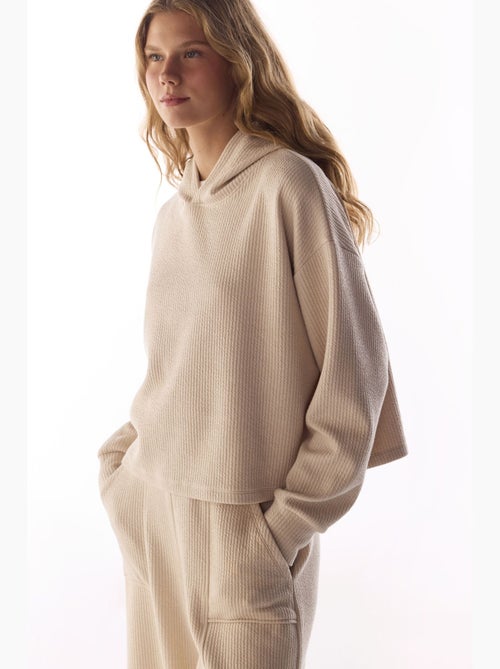 Sudadera de manga larga canalé penti - Kiabi Sudadera de manga larga canalé penti - Kiabi