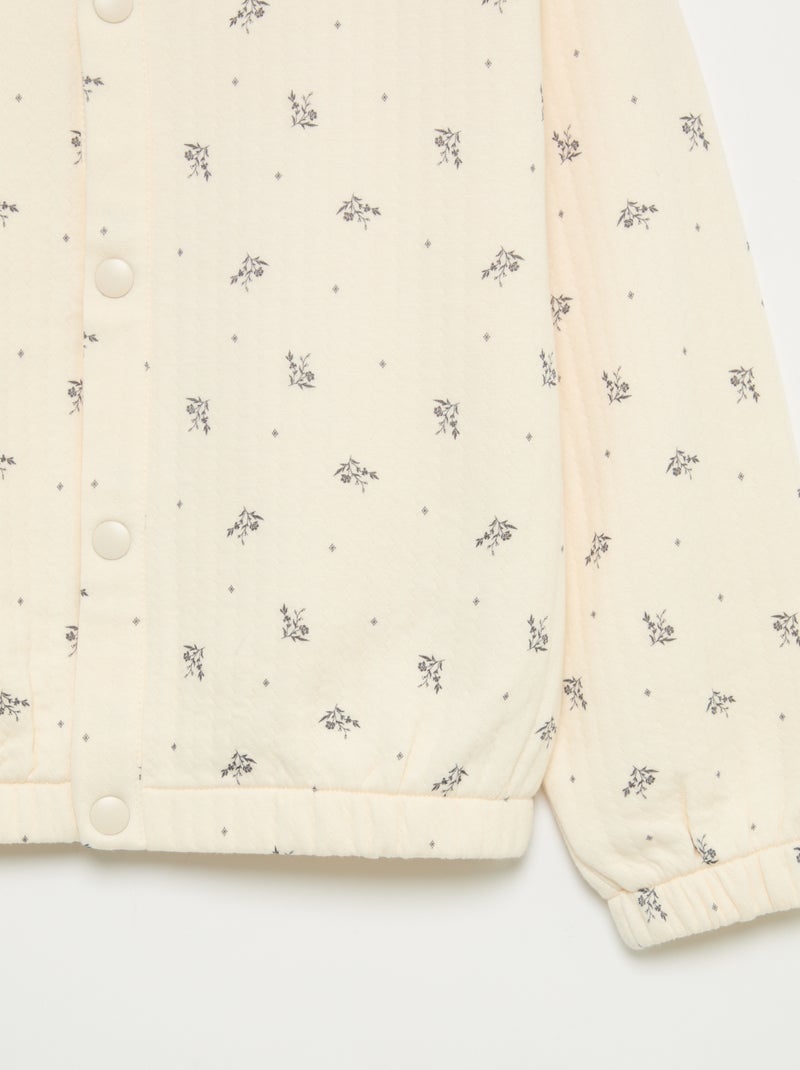 Sudadera de manga larga con abertura de botones a presión Blanco - Kiabi