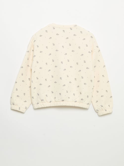 Sudadera de manga larga con abertura de botones a presión - Kiabi