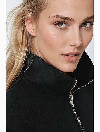 Sudadera de manga larga con cremallera y cuello camisero de corte relajado hiccup