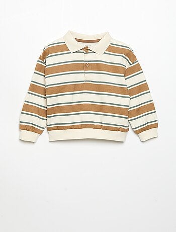 Sudadera de manga larga con cuello polo