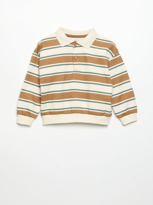 Sudadera de manga larga con cuello polo - Kiabi Sudadera de manga larga con cuello polo - Kiabi