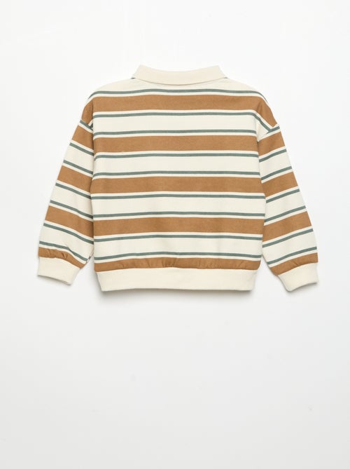 Sudadera de manga larga con cuello polo - Kiabi Sudadera de manga larga con cuello polo - Kiabi