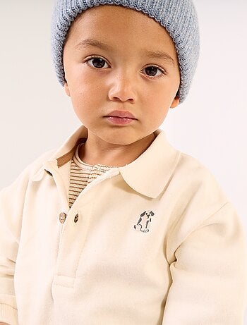 Sudadera de manga larga con cuello polo