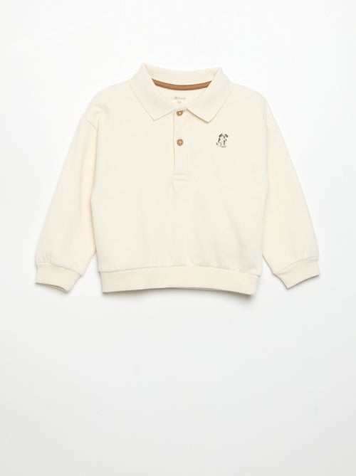 Sudadera de manga larga con cuello polo - Kiabi Sudadera de manga larga con cuello polo - Kiabi