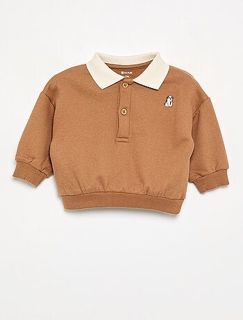 Sudadera de manga larga con cuello polo
