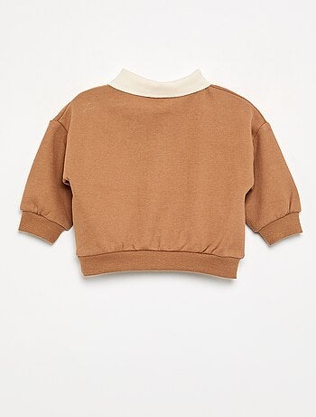 Sudadera de manga larga con cuello polo