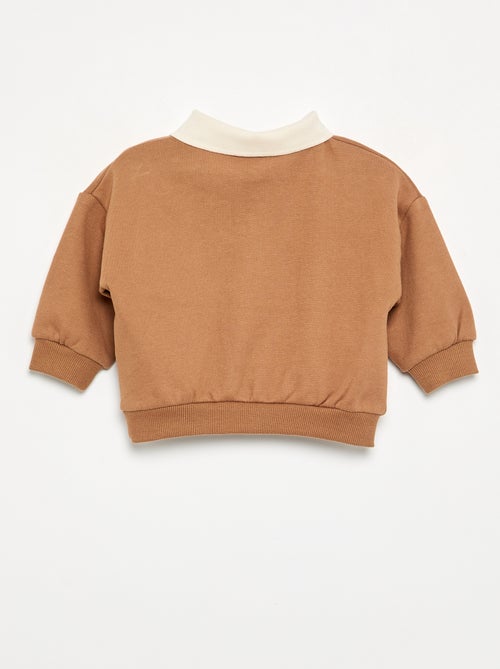 Sudadera de manga larga con cuello polo - Kiabi Sudadera de manga larga con cuello polo - Kiabi