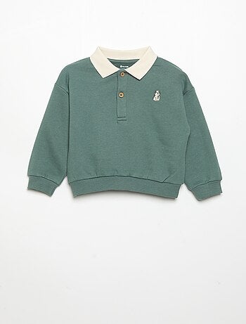 Sudadera de manga larga con cuello polo