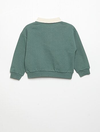 Sudadera de manga larga con cuello polo