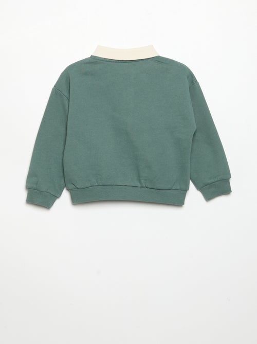 Sudadera de manga larga con cuello polo - Kiabi Sudadera de manga larga con cuello polo - Kiabi
