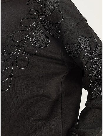 Sudadera de manga larga con cuello redondo bordada lucci