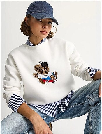 Sudadera de manga larga con cuello redondo y bordado lucci