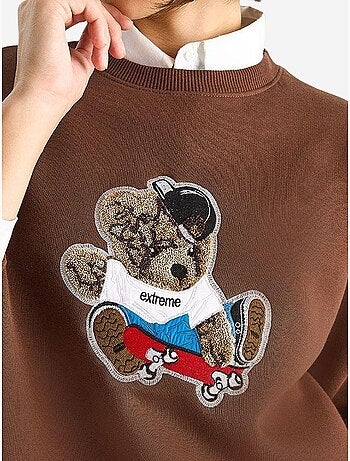 Sudadera de manga larga con cuello redondo y bordado lucci