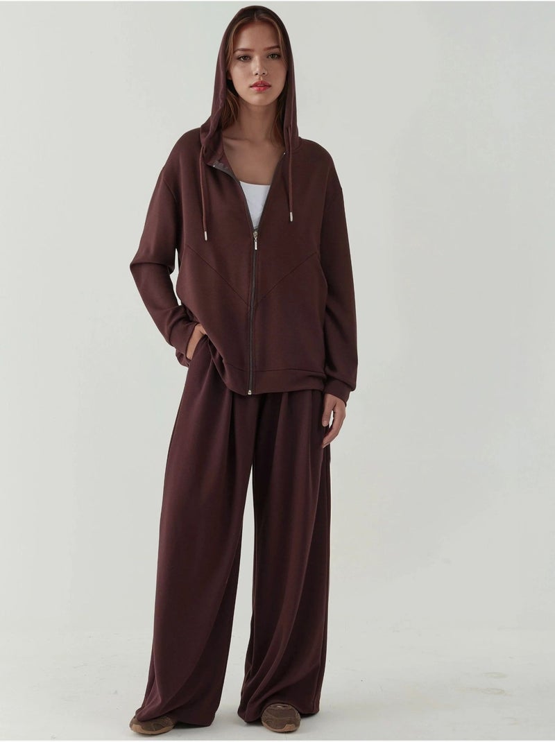 Sudadera de manga larga con cuello y cremallera estampada hiccup Marrón oscuro - Kiabi