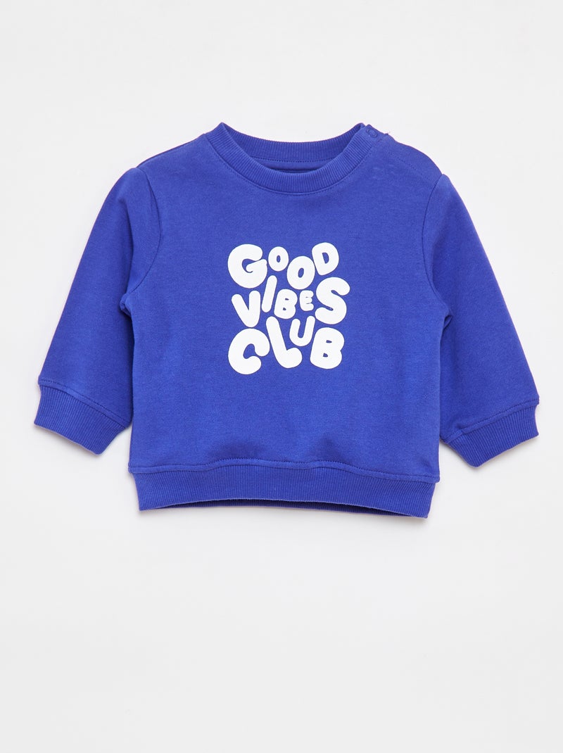 Sudadera de manga larga con estampado Azul - Kiabi