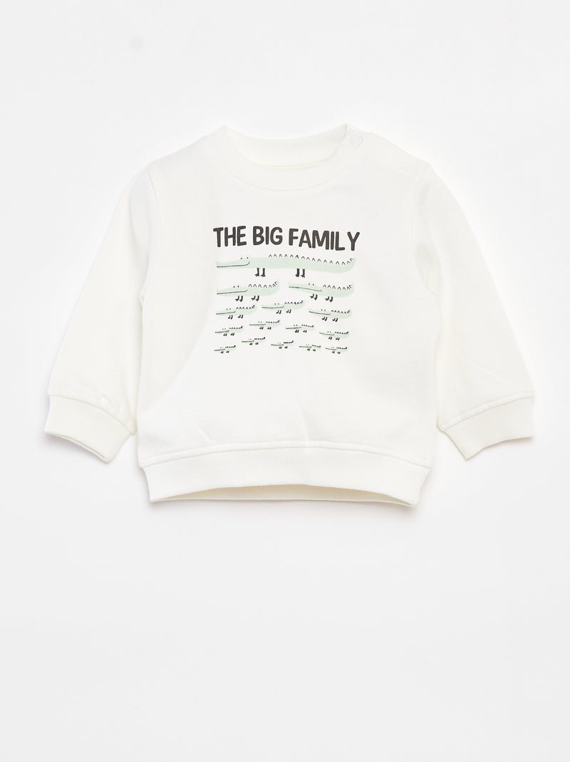 Sudadera de manga larga con estampado Blanco - Kiabi