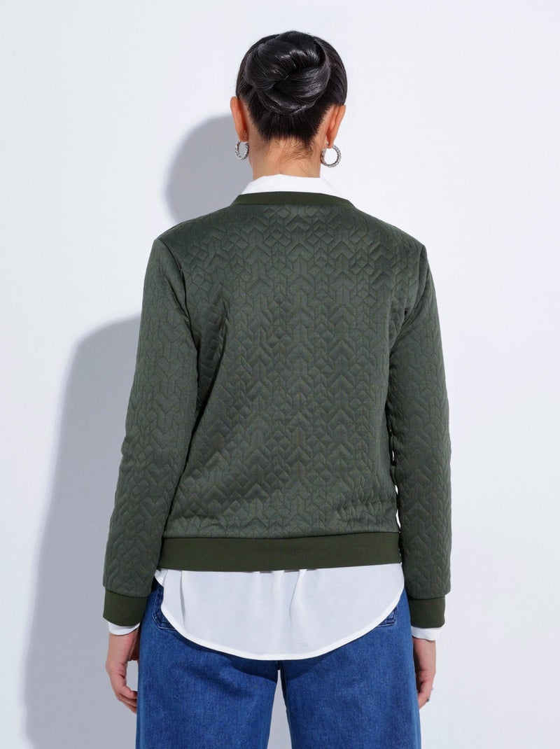 Sudadera de manga larga con estampado de origami - Afibel Caqui - Kiabi