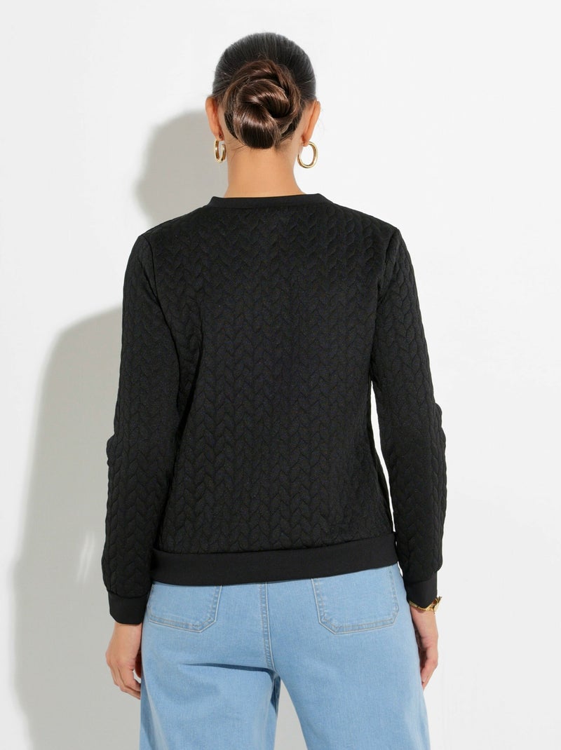 Sudadera de manga larga con estampado de origami - Afibel Negro - Kiabi