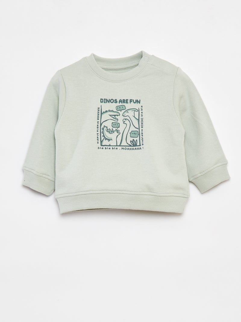Sudadera de manga larga con estampado Verde - Kiabi