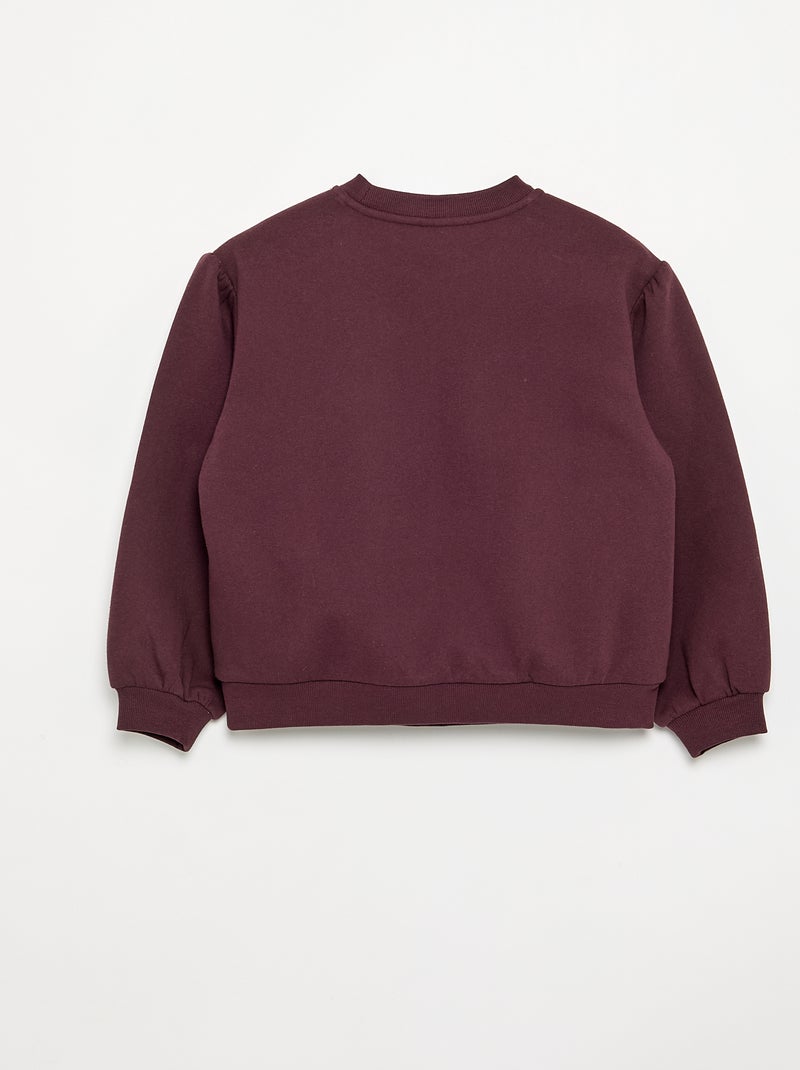 Sudadera de manga larga con lazo Marron - Kiabi