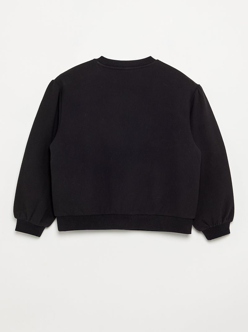 Sudadera de manga larga con lazo Negro - Kiabi