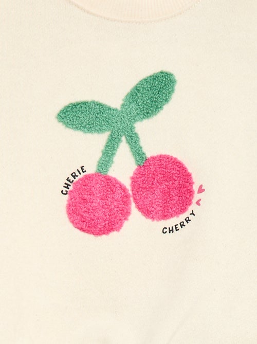 Sudadera de manga larga con parche de malla bouclé - Kiabi