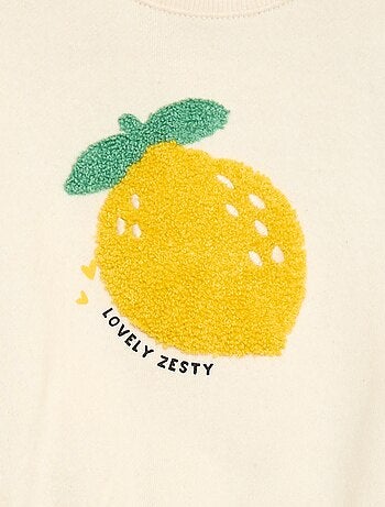 Sudadera de manga larga con parche de malla bouclé