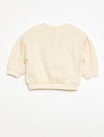 Sudadera de manga larga con parche de malla bouclé