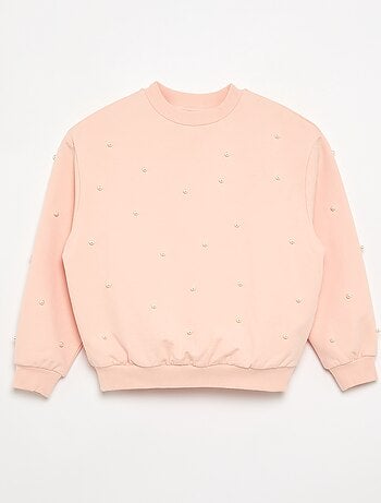 Sudadera de manga larga con perlas