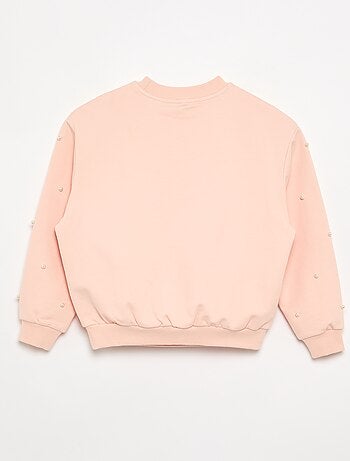 Sudadera de manga larga con perlas