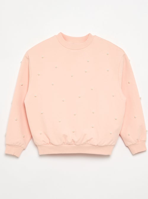Sudadera de manga larga con perlas - Kiabi