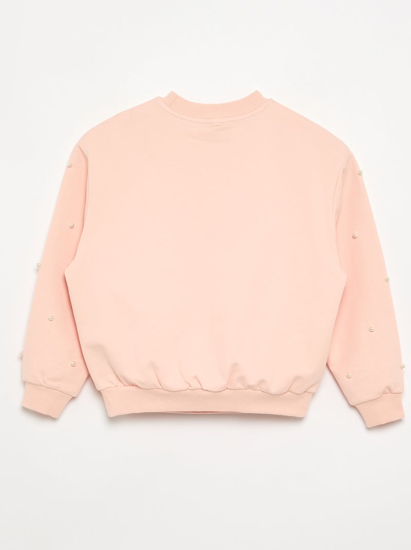 Sudadera de manga larga con perlas Naranja - Kiabi