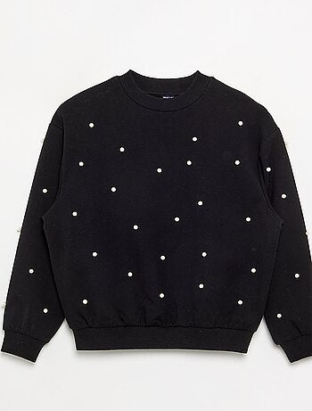 Sudadera de manga larga con perlas
