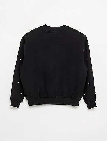 Sudadera de manga larga con perlas
