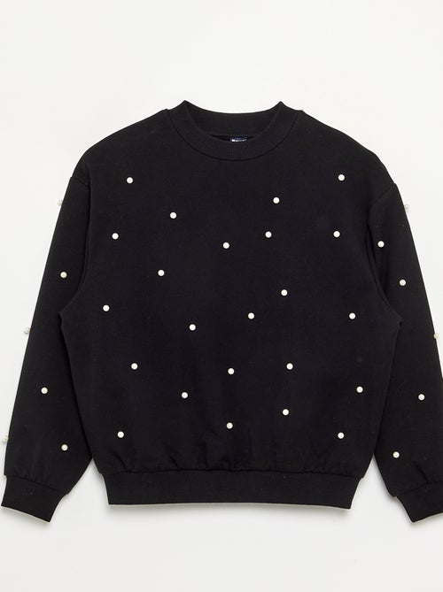 Sudadera de manga larga con perlas - Kiabi Sudadera de manga larga con perlas - Kiabi