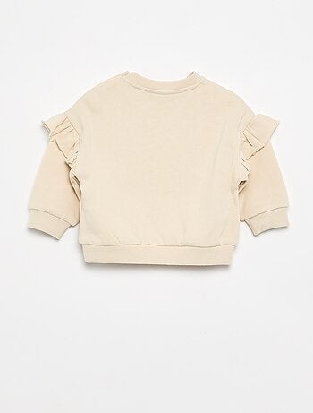 Sudadera de manga larga con volantes en los hombros