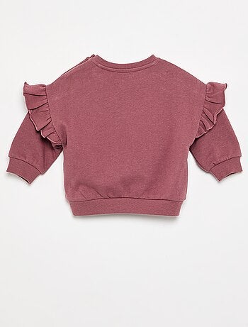 Sudadera de manga larga con volantes en los hombros