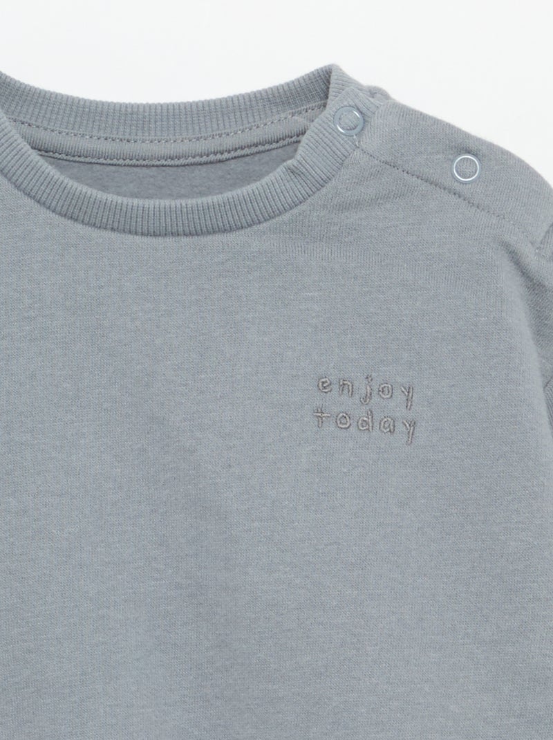 Sudadera de manga larga de felpa Gris - Kiabi
