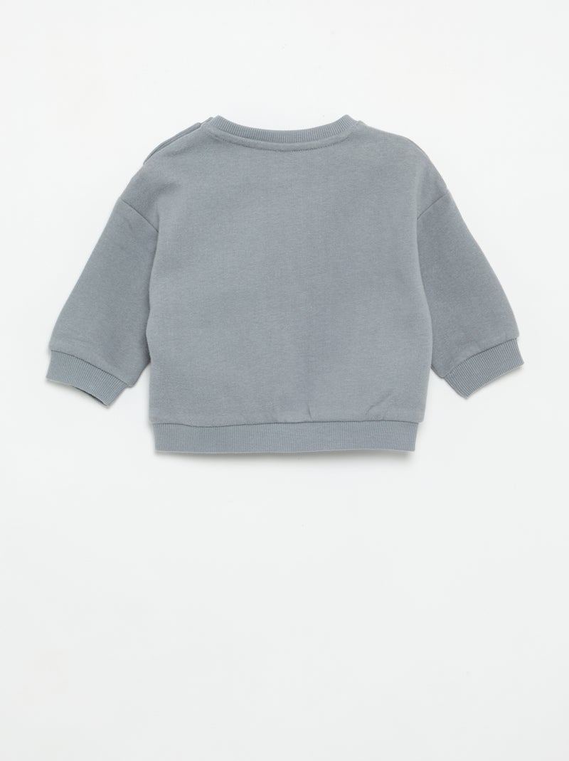 Sudadera de manga larga de felpa Gris - Kiabi