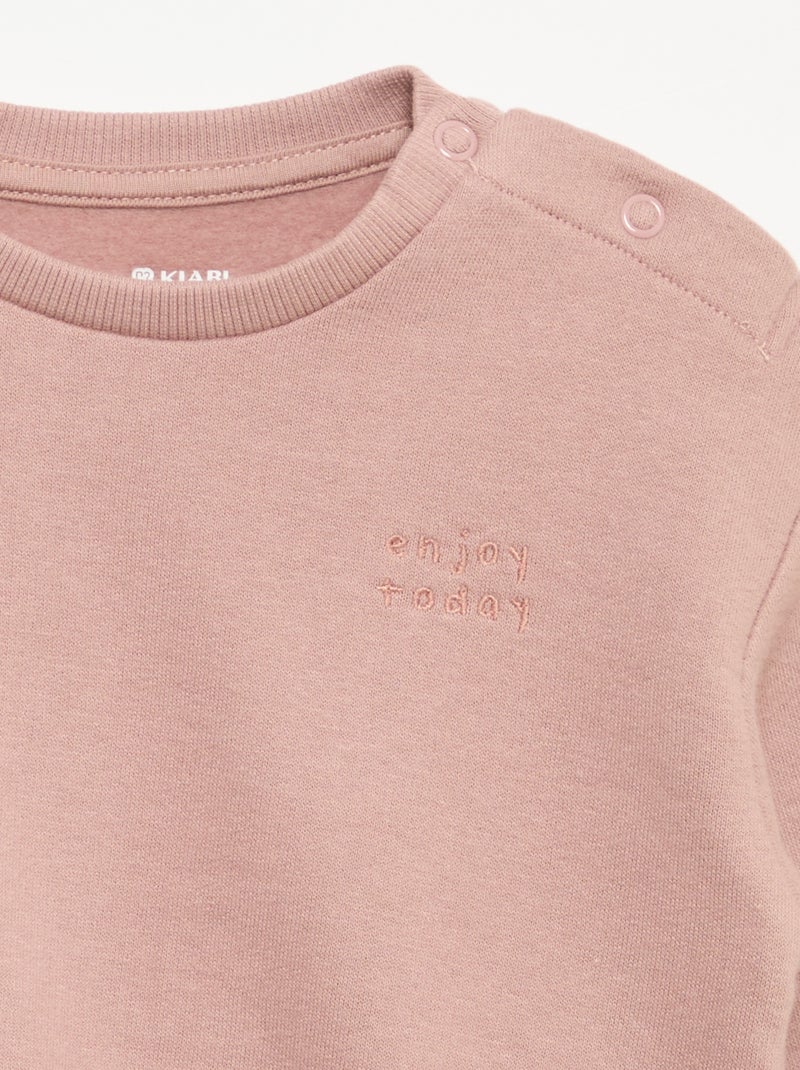 Sudadera de manga larga de felpa Rosa - Kiabi