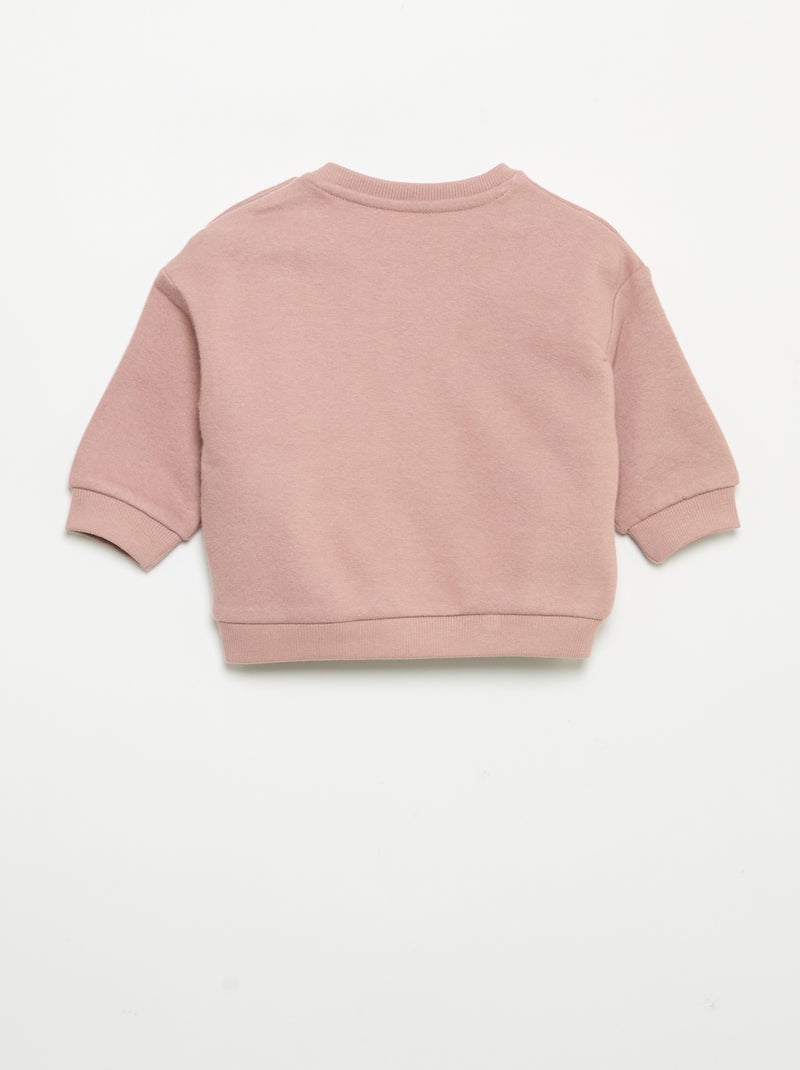 Sudadera de manga larga de felpa Rosa - Kiabi