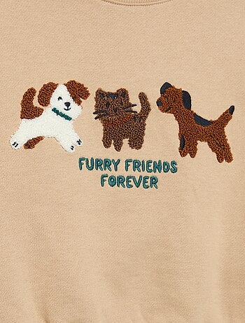 Sudadera de manga larga de forro polar con estampado