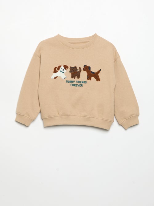 Sudadera de manga larga de forro polar con estampado - Kiabi Sudadera de manga larga de forro polar con estampado - Kiabi